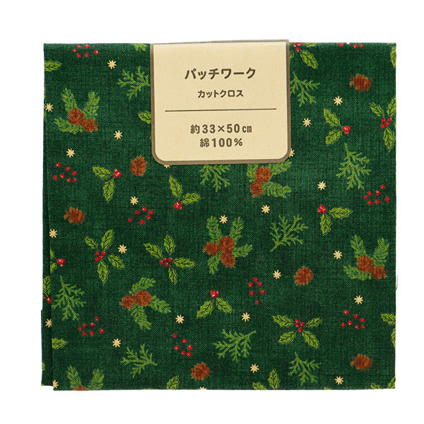 천・원단 『패치워크 컷 천 약 33cm x 50cm 크리스마스 소나무 원뿔 녹색 C-DX10619L-D"