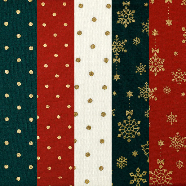 生地 『クリスマスプリント カットクロス 5枚パック 約33×50cm 7113-2-5』