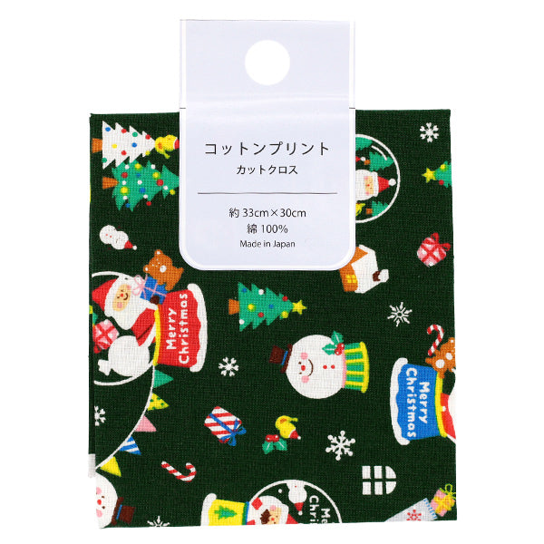 Fabric 『Sheeting Christmas PW cut approx. 33cm x 30cm Green PW-AP55102-2A"