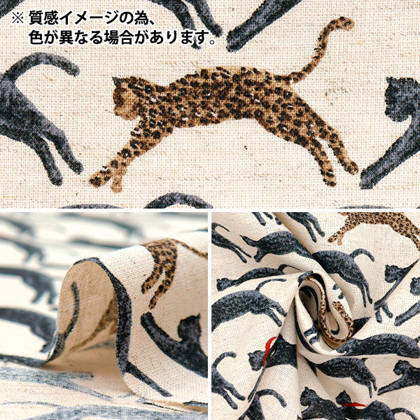 【数量5起】 織物 “棉麻”板材織物 飞猫褐色KTS7103-B" COTTON KOBAYASHI