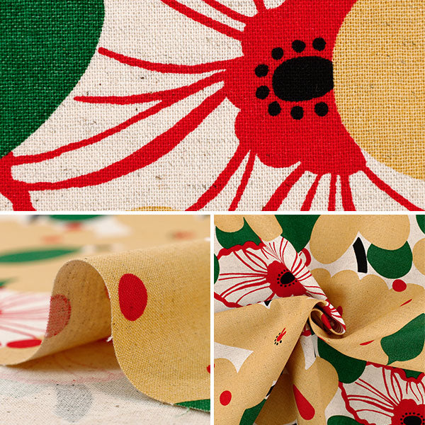 【数量5から】 生地 『う早この布 綿麻キャンバス マルシェ イエロー UP5985-A』 COTTON KOBAYASHI コットンこばやし 小林繊維