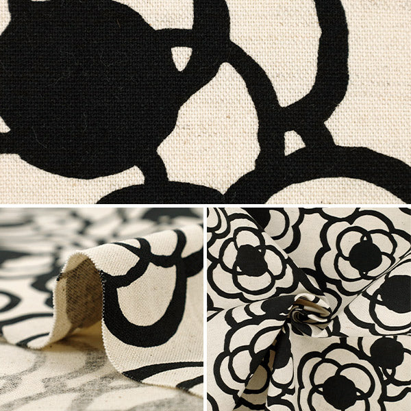 【数量5から】 生地 『う早この布 綿麻キャンバス 香りのない花 キナリ UP5994-A』 COTTON KOBAYASHI コットンこばやし 小林繊維