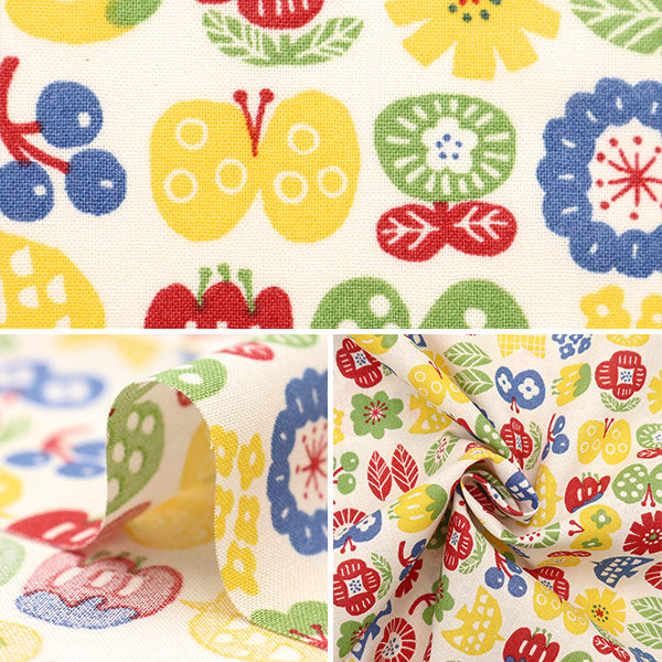 【数量5から】 生地 『シーチング ピグミーワールド フラワーバード AP35901-2A』