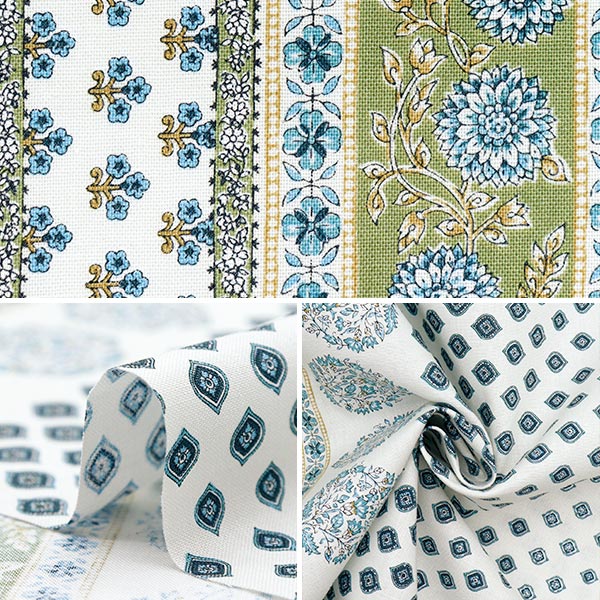 【数量5から】 生地 『アジアンシーチングダイ シロ×ブルー SP3900-3A』