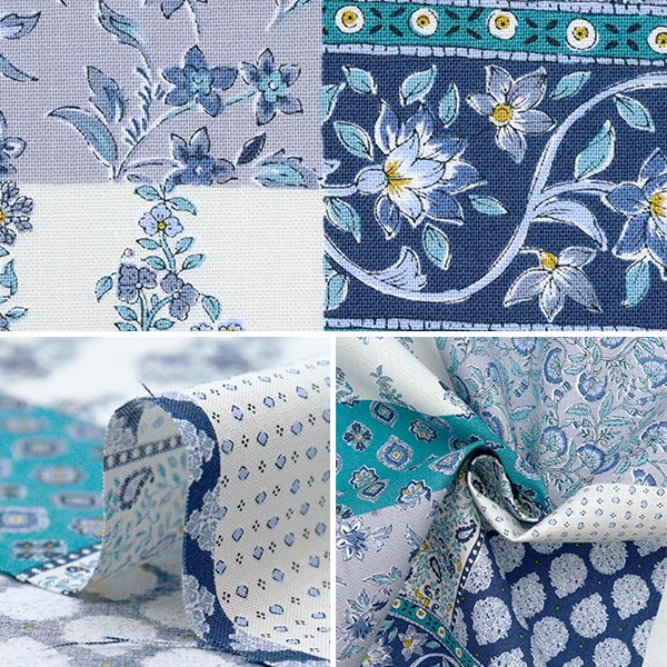 【数量5から】 生地 『アジアンシーチングダイ シロ×ブルー SP3900-4A』