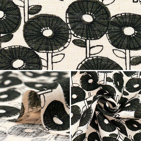 【数量5から】 生地 『リネンライクスラブ ポポ ブラック 850509-1-1』