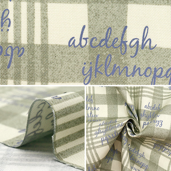 【数量5から】 生地 『オックス チェック&アルファベット グレー SC10673S-A』
