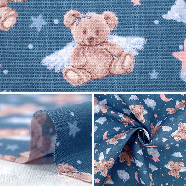 【数量5から】 生地 『クラシカルモダン オックス エンジェルベア ネイビー CMOF-80NV』