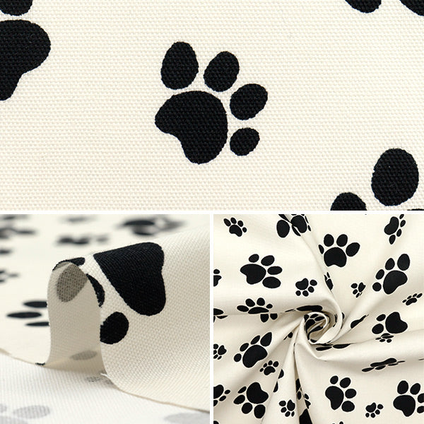 【数量5から】 生地 『オックス 足あと ホワイト 280-A-WH』