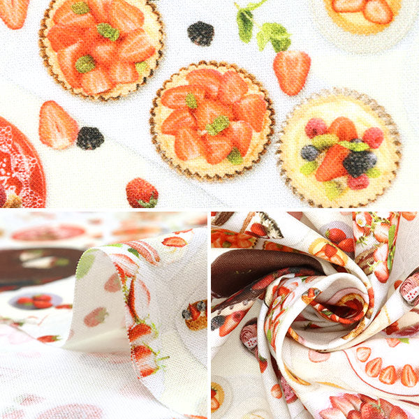 【数量5から】 生地 『デジタルプリント ミンスイ いちごパーティ mingswim009』