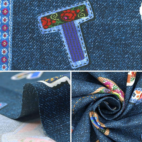 【数量5から】 生地 『デジタルプリント アルファベット RR2006』