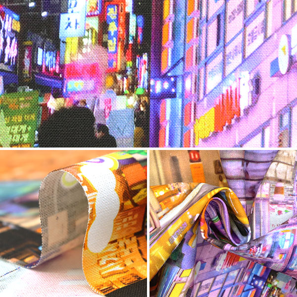 【数量5から】 生地 『シーチング インクジェットプリント 韓国風景 KOM-006-2』