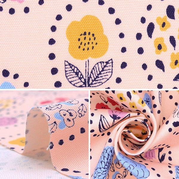 【数量5から】 生地 『kippis (キッピス) オックス 夏の花 ピンク KPO-49F』