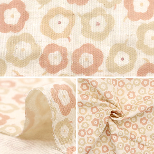 【数量5から】 生地 『Wガーゼ ちびプリ funwari ピンク YKA-29090-2A』 KOKKA コッカ