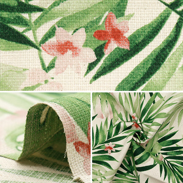 【数量5から】 生地 『プリペラ リゾート 水彩調葉っぱ グリーン YGA-81010-1A』 KOKKA コッカ