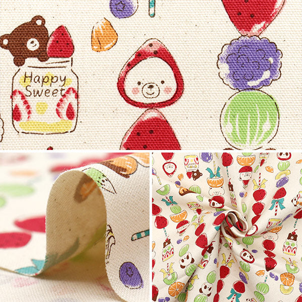 【数量5から】 生地 『オックス Delicious Animal タンフルクマ キナリ YGA-81060-2A』 KOKKA コッカ