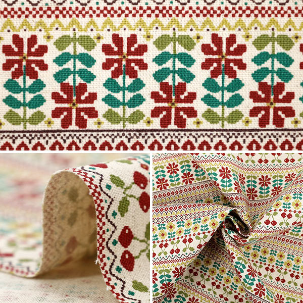 【数量5起】 織物 棉麻帆布kiite红色YKA-36120-1A" KOKKA