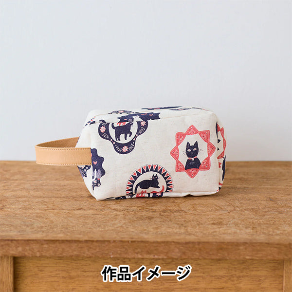 【数量5から】 生地 『綿麻シーチング Sanae Sugimoto Cat Days ベージュ EGX-9230-1A』 KOKKA コッカ