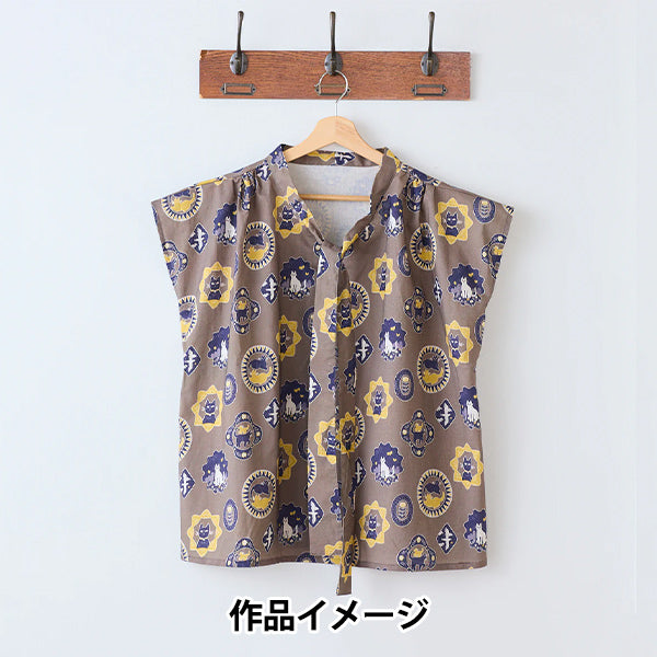 【数量5から】 生地 『綿麻シーチング Sanae Sugimoto Cat Days ブラウン EGX-9230-1D』 KOKKA コッカ