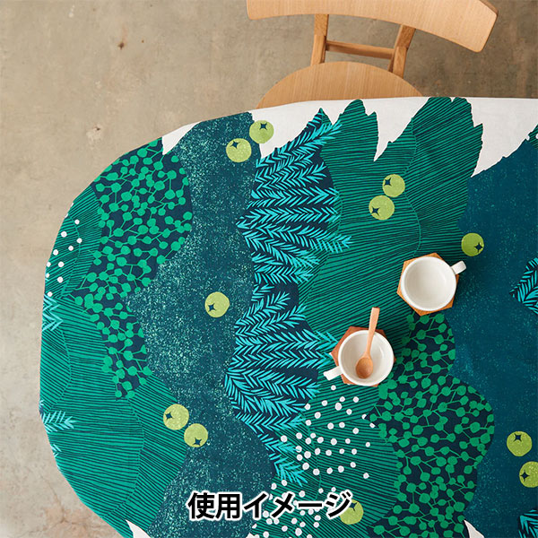 【数量5から】 生地 『echino (エチノ) 綿麻キャンバス ビッグクリスマスツリー EKX-98140-1A』 KOKKA コッカ