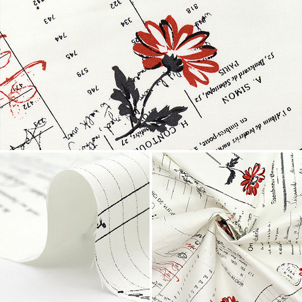 【数量5から】 生地 『小関鈴子 シャーティング ビカビカチンツ加工 Paper & Marguerite ホワイト SZ825826-A』 YUWA 有輪商店