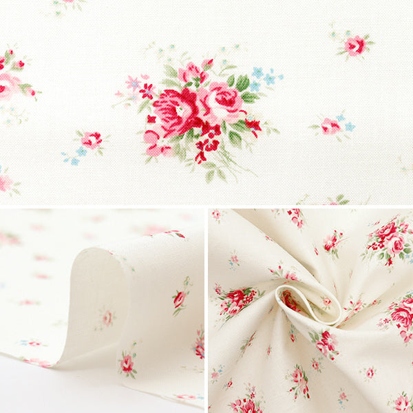 【数量5から】 生地 『シャーティング 小花柄 レッド 829913-A』 YUWA 有輪商店