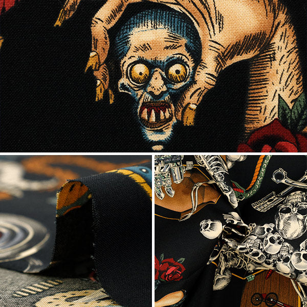 【数量5から】 生地 『USAコットン シーチング ALEXANDER HENRY denim&demons 9045-AR』