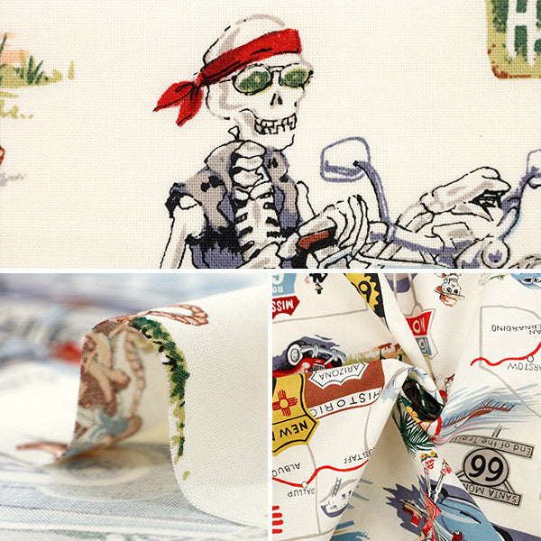 【数量5起】 織物 "美国棉花 板材織物 ALEXANDER HENRY memories of route 66 9056-AR"