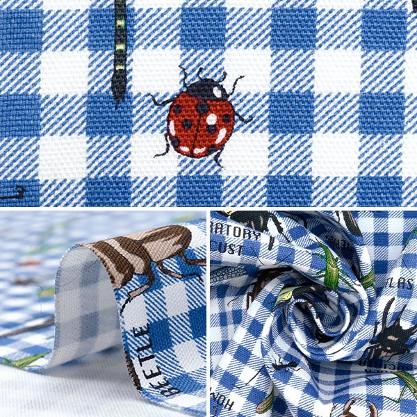 【数量5から】 生地 『オックス カラフルキャンバス 森のヒーローたち ブルー COCAN-HERO-BL』 KOKKA コッカ