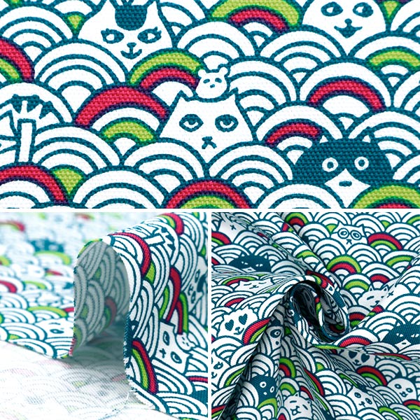 【数量5から】 生地 『オックス 青海波 グリーン AI-QW-GN』