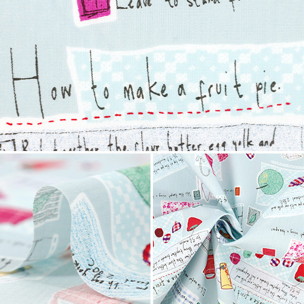 【数量5から】 生地 『ブロード ピクニック サックス YUZ-930-1』 【ユザワヤオリジナル】