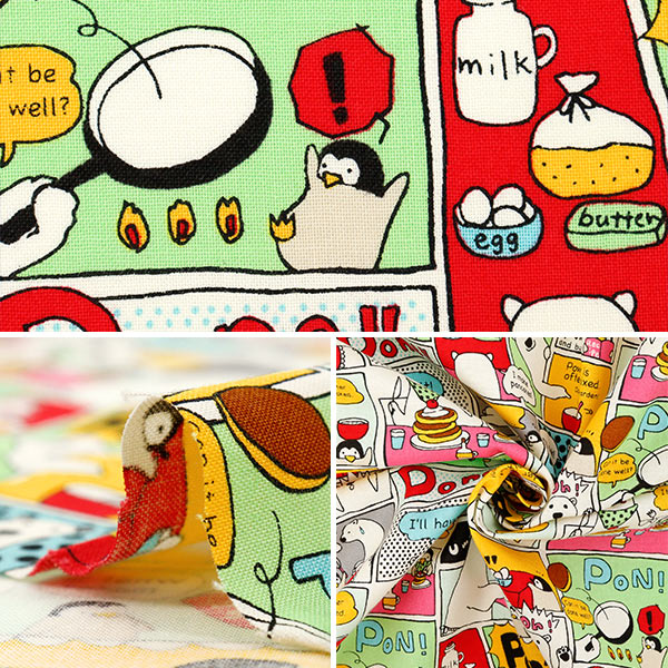 【数量5から】 生地 『シーチング 白クマクッキング マルチ ACS1152-A』 COTTON KOBAYASHI コットンこばやし 小林繊維