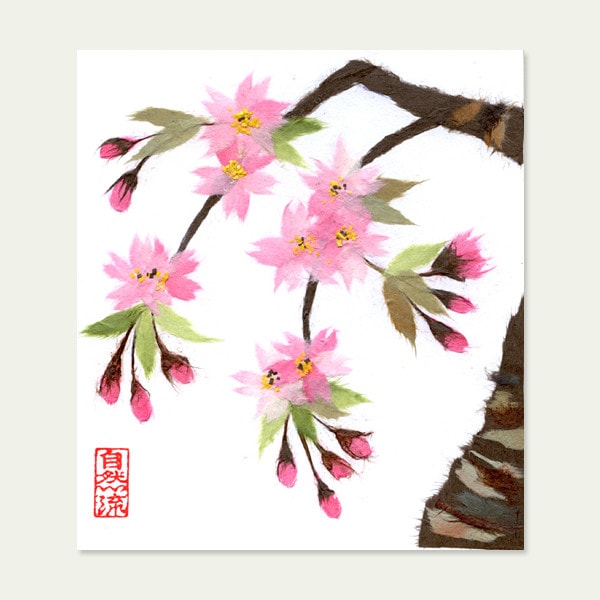 ちぎり絵キット 『和紙ちぎり絵制作セット ミニ色紙サイズ さくら