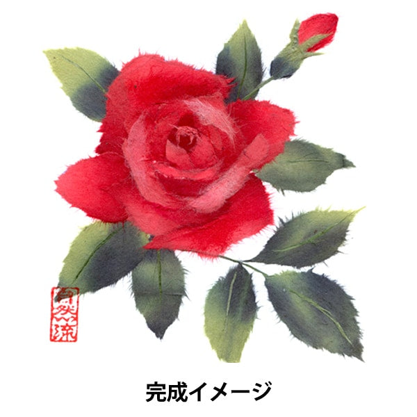 ちぎり絵キット 『和紙ちぎり絵制作セット ミニ色紙サイズ バラ
