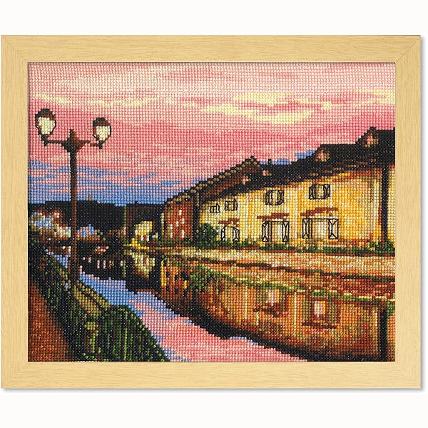 刺しゅうキット 『クロスステッチ刺繍キット 日本の名所 夕暮れの小樽