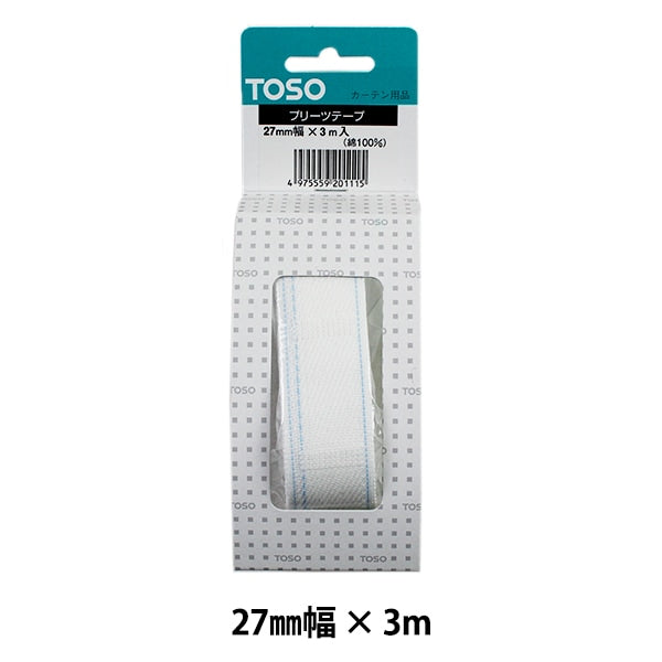 커튼 용품 "주름 테이프 27 화이트 3m"Toso Toseau