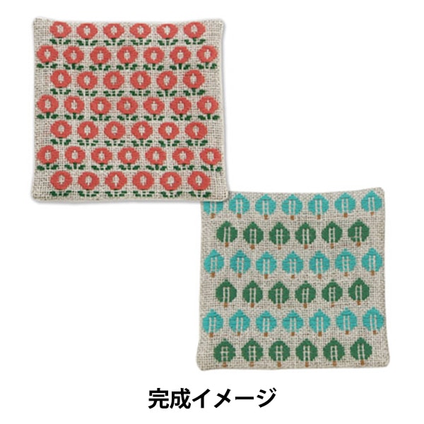 刺しゅうキット 『ハリノヲト こぎん刺し コースター デージーと森
