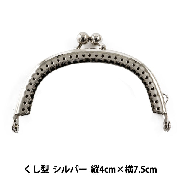 metal Gamaguchi "Para las bolsasmetal Gamaguchi Tipo de costura de tipo kushi plateado H207-004-2" Hamanaka