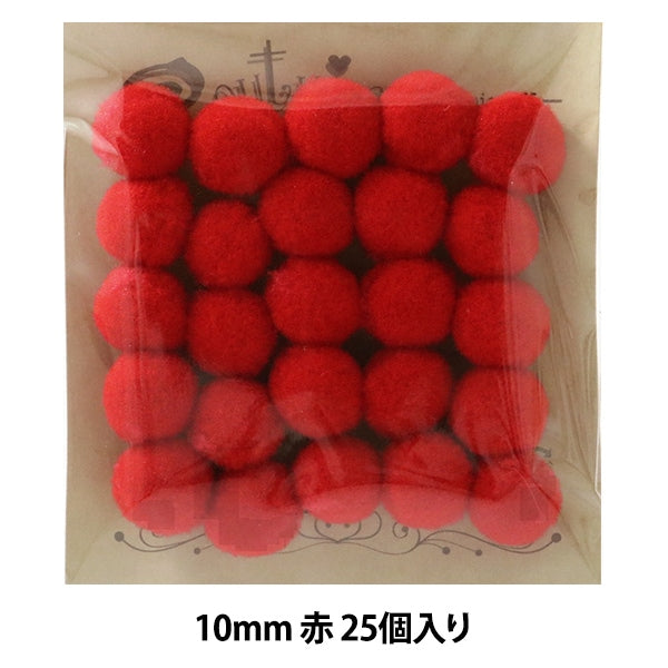 Handicraft parts "Bonten 10mm 5. Red 25 pieces" Terai