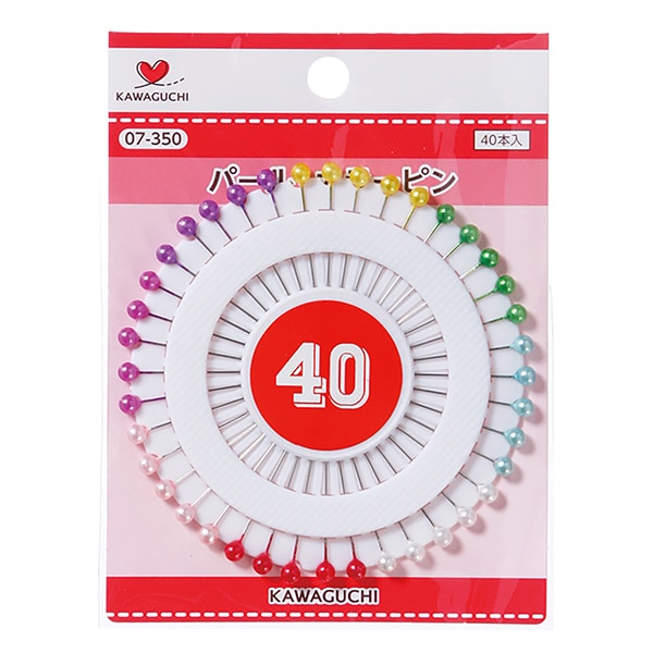 دبوس الوسم "دبوس لون لؤلؤي 40 قطعة 07-350" كاواجوتشي كاواجوتشي