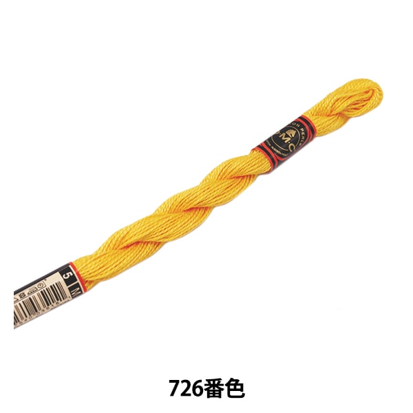 خيط تطريز "DMC رقم 5 خيط تطريز رقم 726 لون" DMC DMC