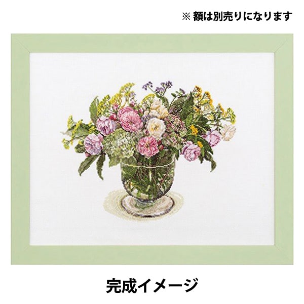 Kit di ricamo "Fujico Collection Cross Stitch Rose Inglyish e Fiori dell'inizio dell'estate n. 552111" Lecien Lecien Cosmo