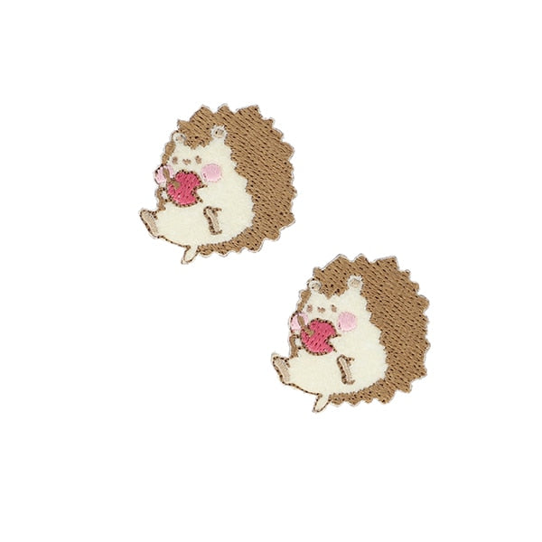 刺繍ワッペン ワッペン ハリネズミ フェルト はりねずみ ハンドメイド