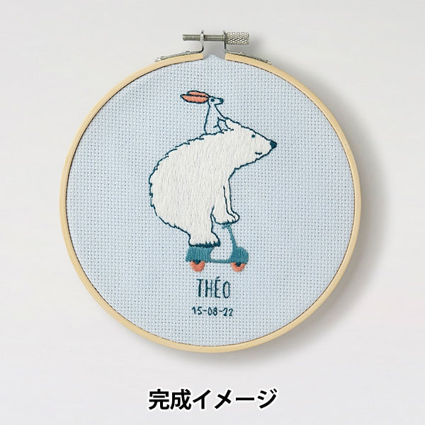 極美品 現行品 BURBERRY 白タグ テディベア刺繍 36.000円 刺しゅうキット 『Gift of Stitch 白くまスクーター TB182』 DMC