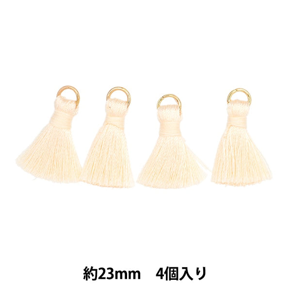 Handicraft parts "Mini tassel 4 cream TMT-1"