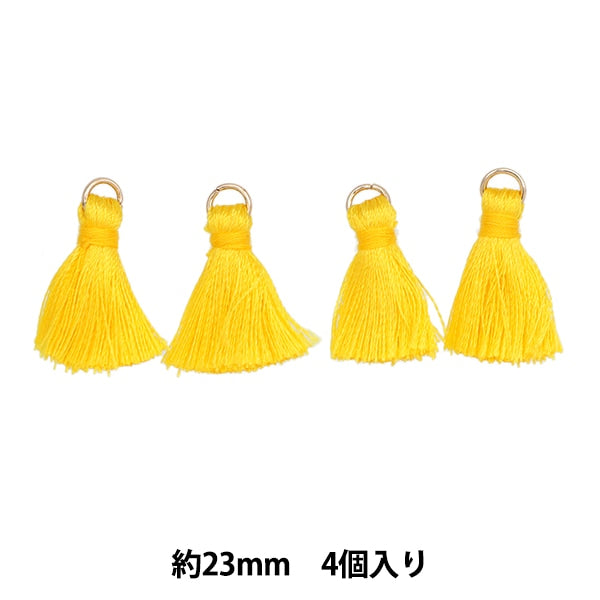 Handicraft parts "Mini tassel 4 yellow TMT-2"