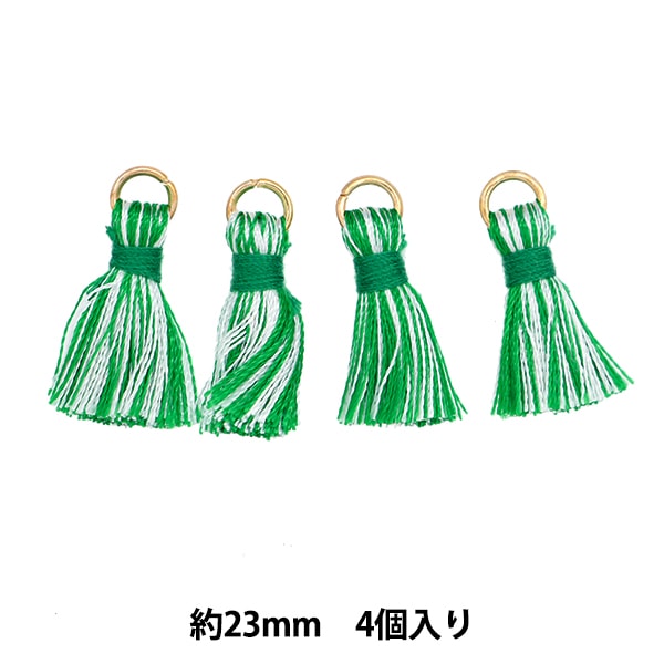 Handicraft parts "Mini tassel 4 pieces MIX green TMT-10"