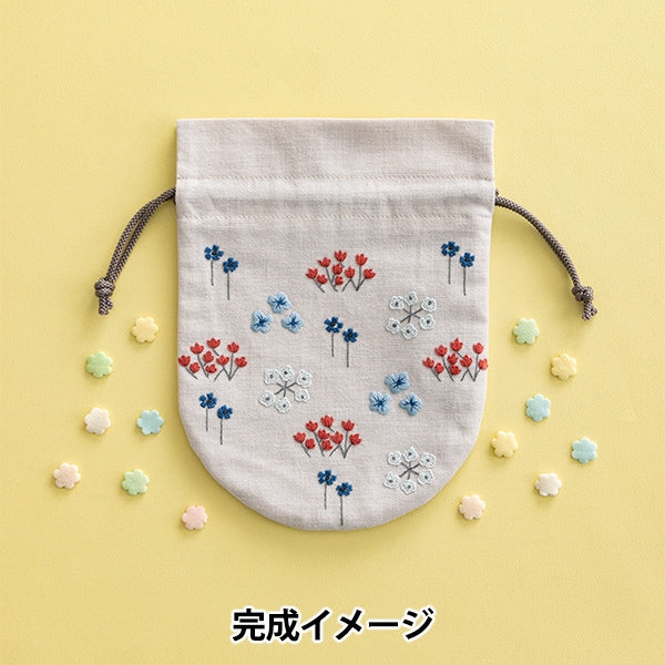 刺しゅうキット 『星あかりの刺繍手帖 丸巾着 うたかた 556』 戸塚
