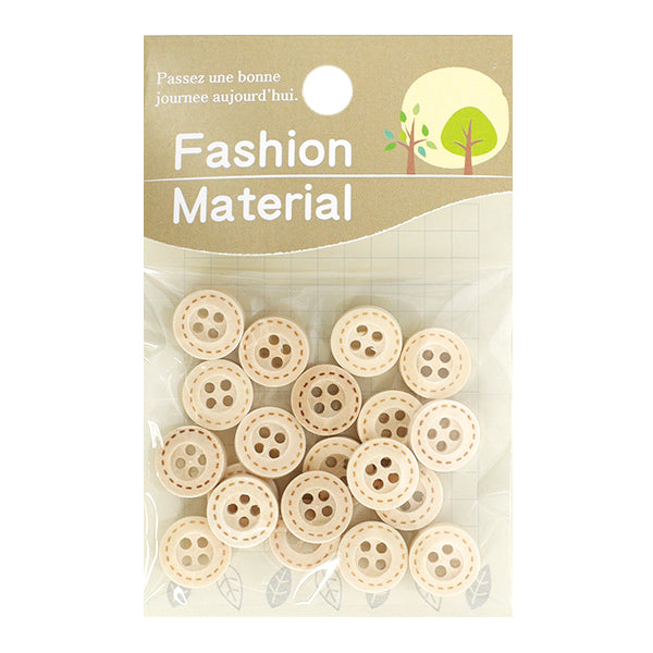 按钮“木材按钮混合13mm天然WB1320"