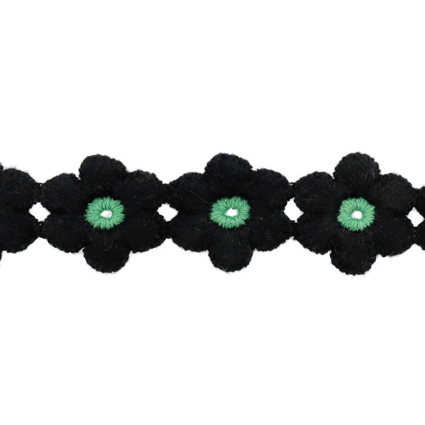 Химическое кружево «Цветочное лезвие черное, около 1,5 м рулона FB-30"